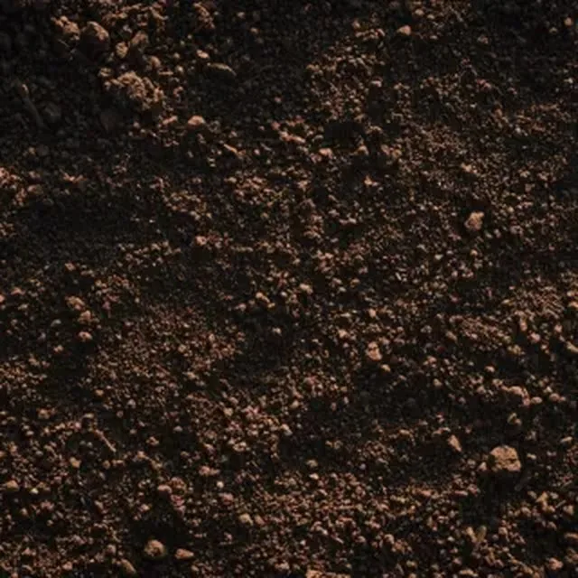 Screened loam close up